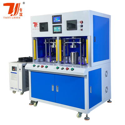 Dubbele station roestvrij staal ketel bodem ketel spout automatische vezel laser lassen machine met Raytools HZG hoofd