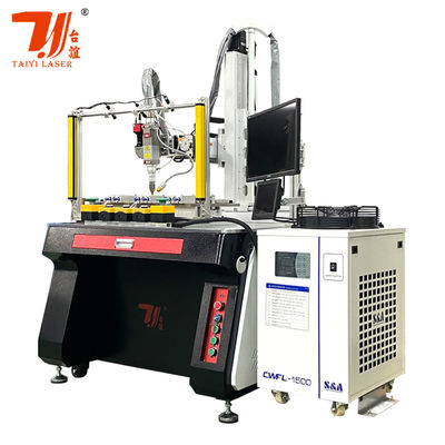 Op maat gemaakte 4-assige 1500W automatische laserlasmachine voor theepotuitloop met fiberlasertechnologie