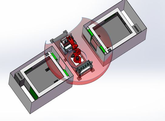 Large Enclosure Robotic Laser Welding Machine Workstation, 6000W for Shipbuilding