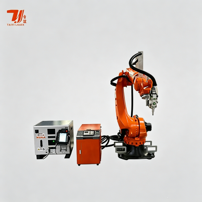 Krachtige 4000W IPG-laserlasmachine met KUKA-robotarm voor massaproductielassen op hoge snelheid